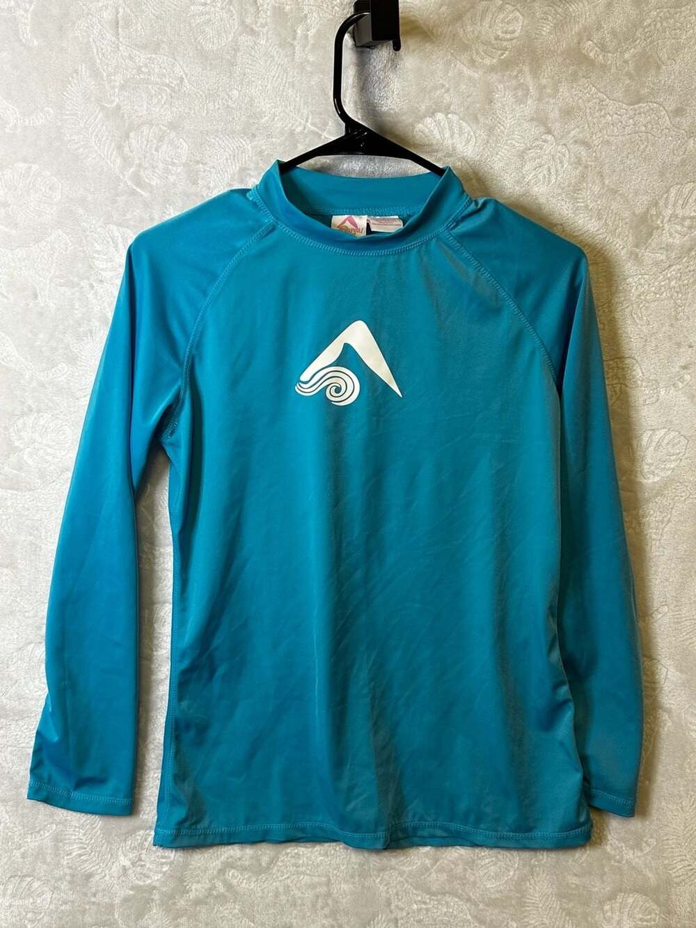 Kanu Surf Girls Long Sleeve Rash Guard Swim Shirt Blue Size L